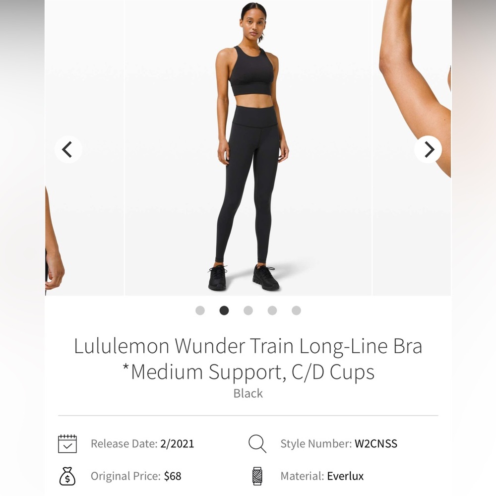 EUC Lululemon Wundertrain Long Line bra/crop top